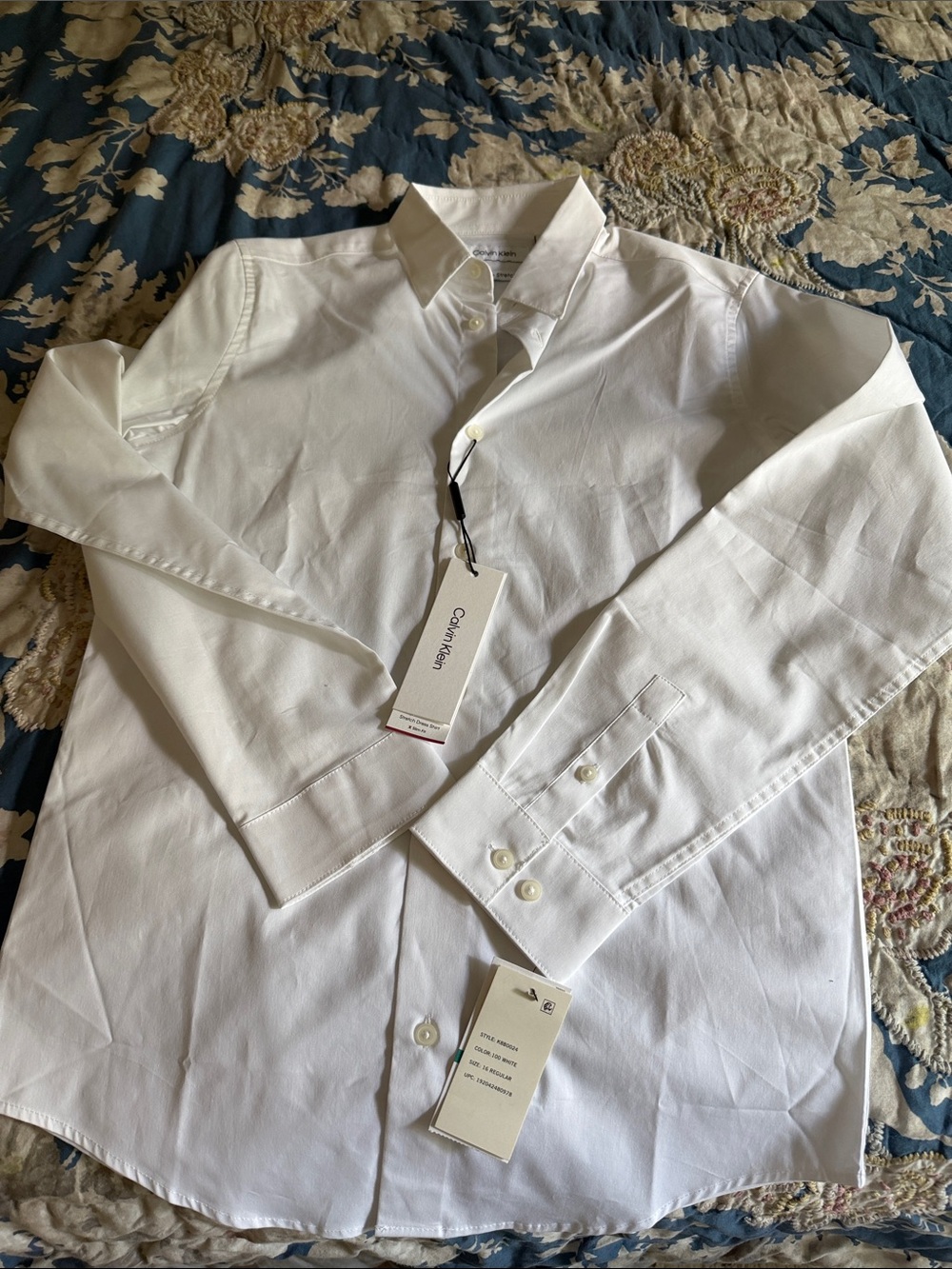 Calvin Klein White Lightweight Button-Front Shirt Jacket